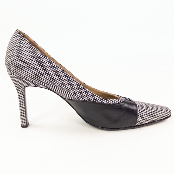Vintage Charles Jourdan Houndstooth Pumps - Picture 4 of 8